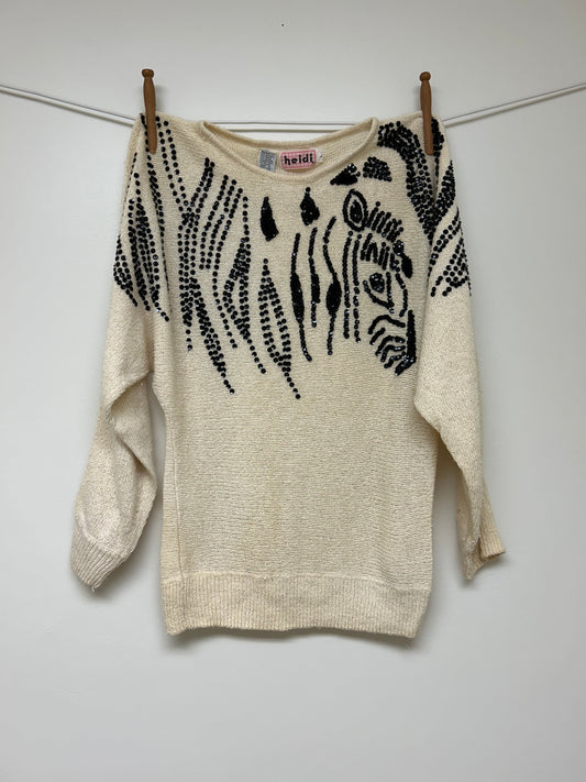 Sequin Zebra Sweater