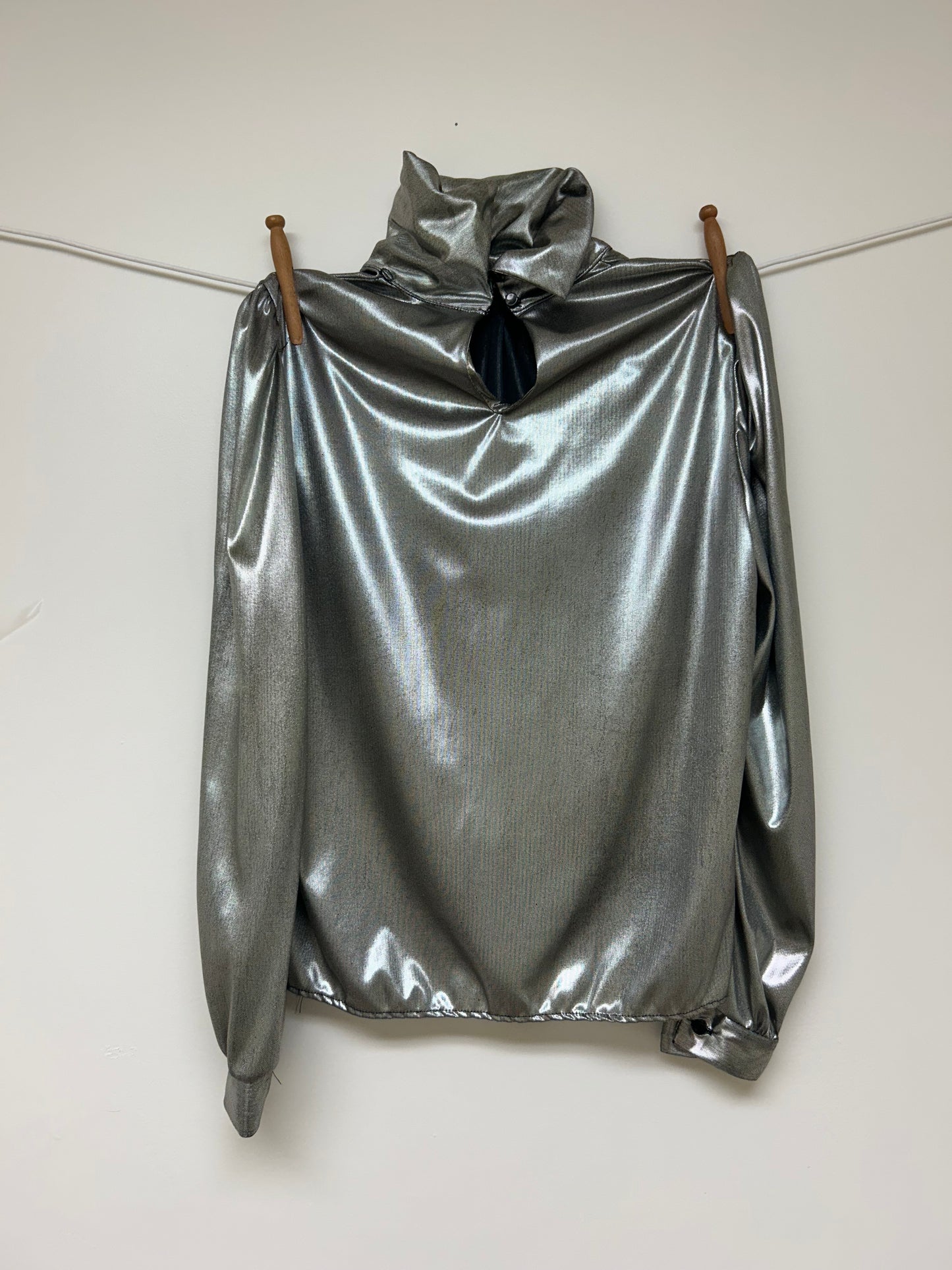 Metallic High Neck Blouse