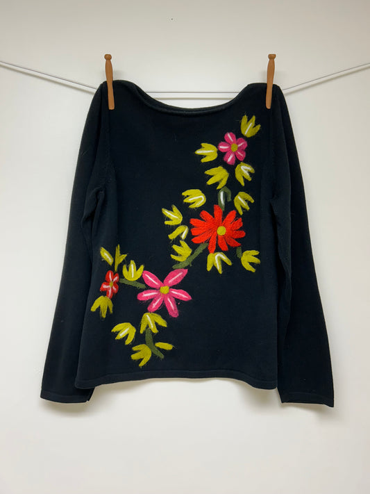 Felted Floral Sweater