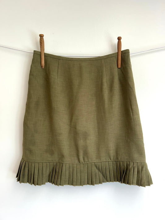 Pleated Trim Mini Skirt