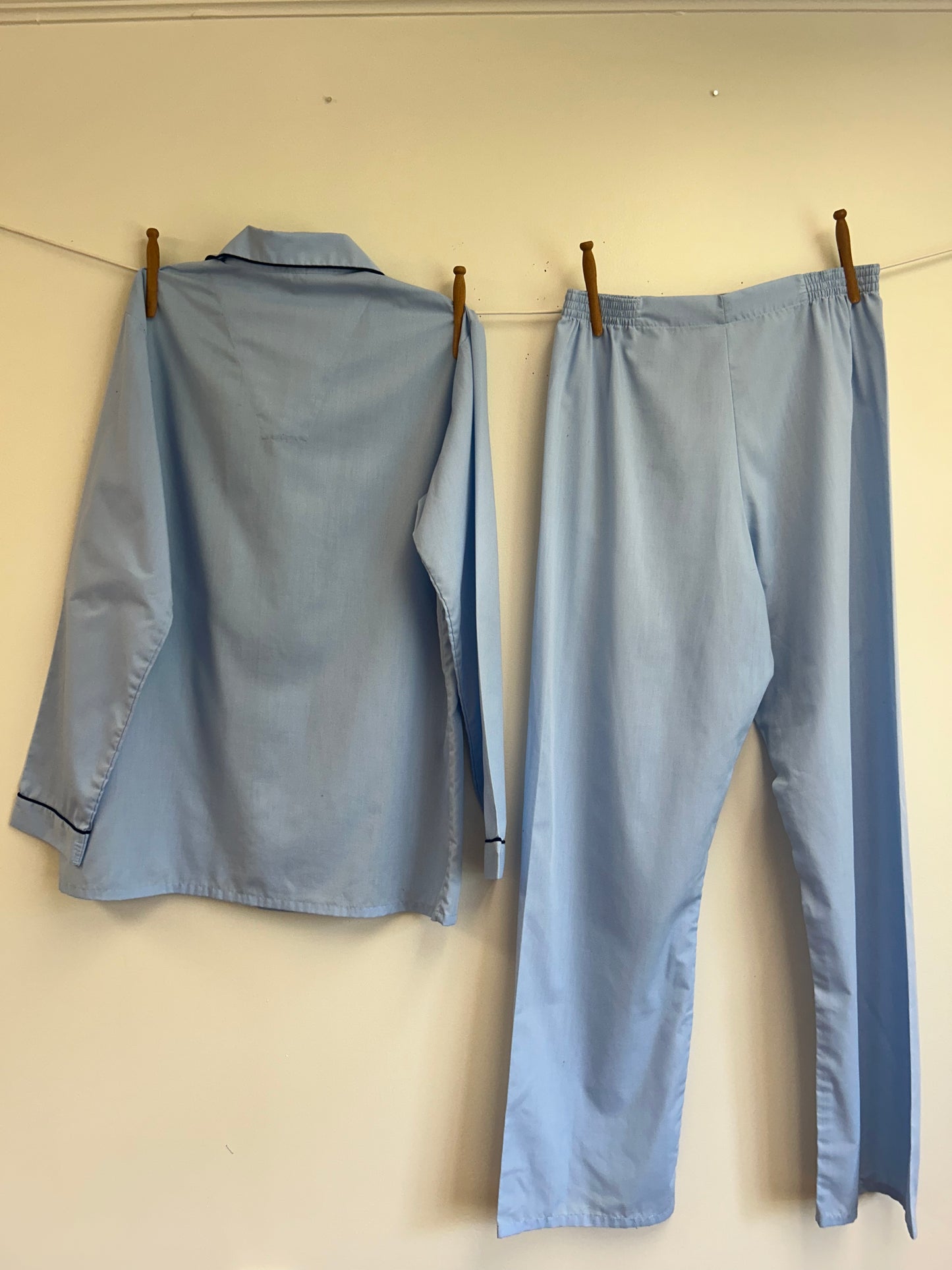 Blue Piped Pajama Set