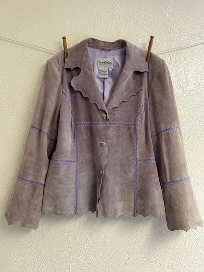 Crochet Detail Suede Jacket