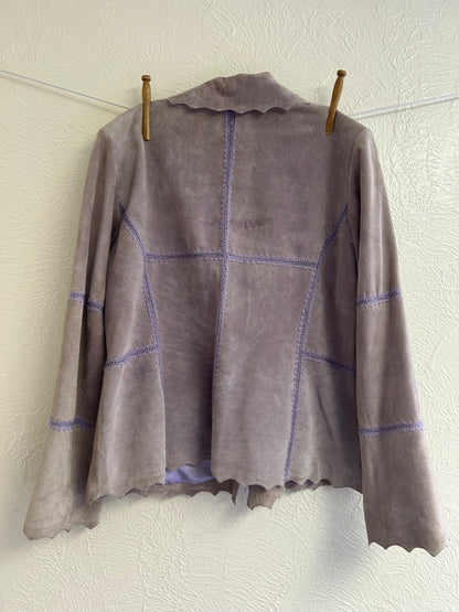 Crochet Detail Suede Jacket
